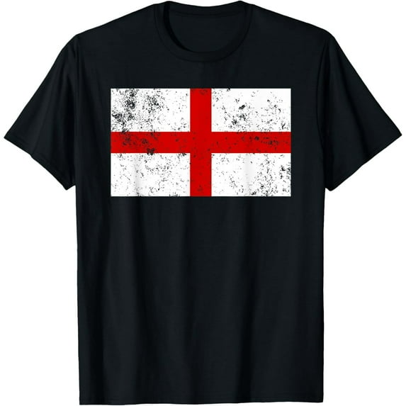 Patriotic St George Cross Flag Unisex Distressed Graphic Short Sleeve T-Shirt