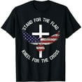 thumbnail image 1 of Patriotic Stand For The Flag Kneel For The Cross Shirt, 1 of 3