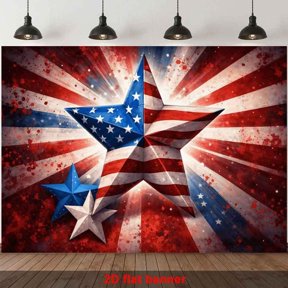 Patriotic Star Backdrop American Flag Background for Living Room Wall Decor, Outdoor Party Decoration, Backdrop for Gatherings, Suitable for Boys Girls and Elderly, Perfect Gift Choice