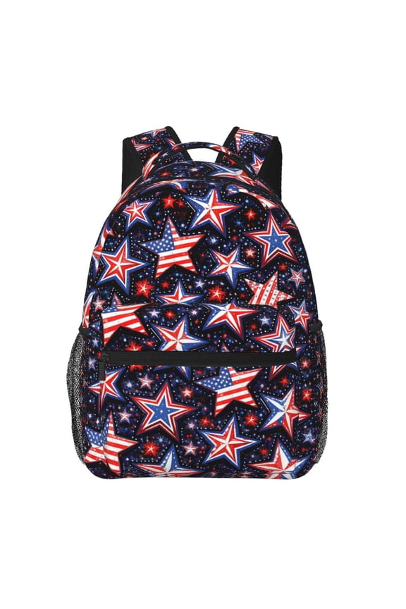 Patriotic Star Backpack Lightweight Rucksack Travel Bag for Men and Women