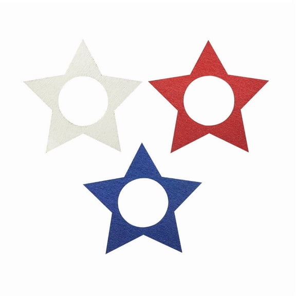 Patriotic Star Napkin Rings Set of 6 for 4Th of July Independence Day Patriotic Decor Table Setting Supplies Family Gathering Open Design Metal Alloy
