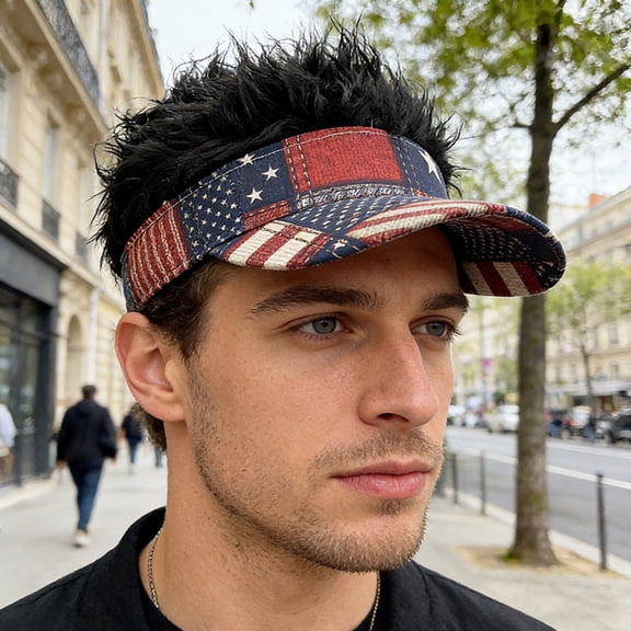 Patriotic Star Striped Flag Baseball Cap, Adjustable Breathable Polyester, Classic Red White Blue Embroidery, Curved Visor, Outdoor Event Hat For Independence Day Fourth Of July, Unisex, 54–60 Cm