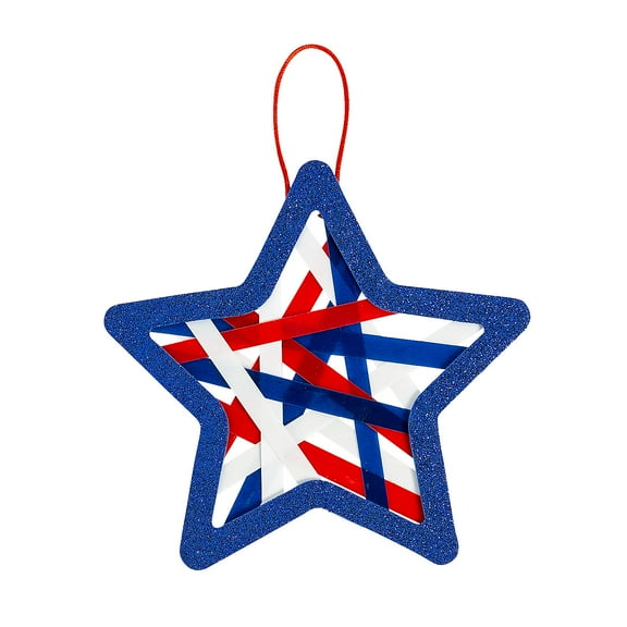 Patriotic Star Suncatcher Craft Kit - 12 Pieces