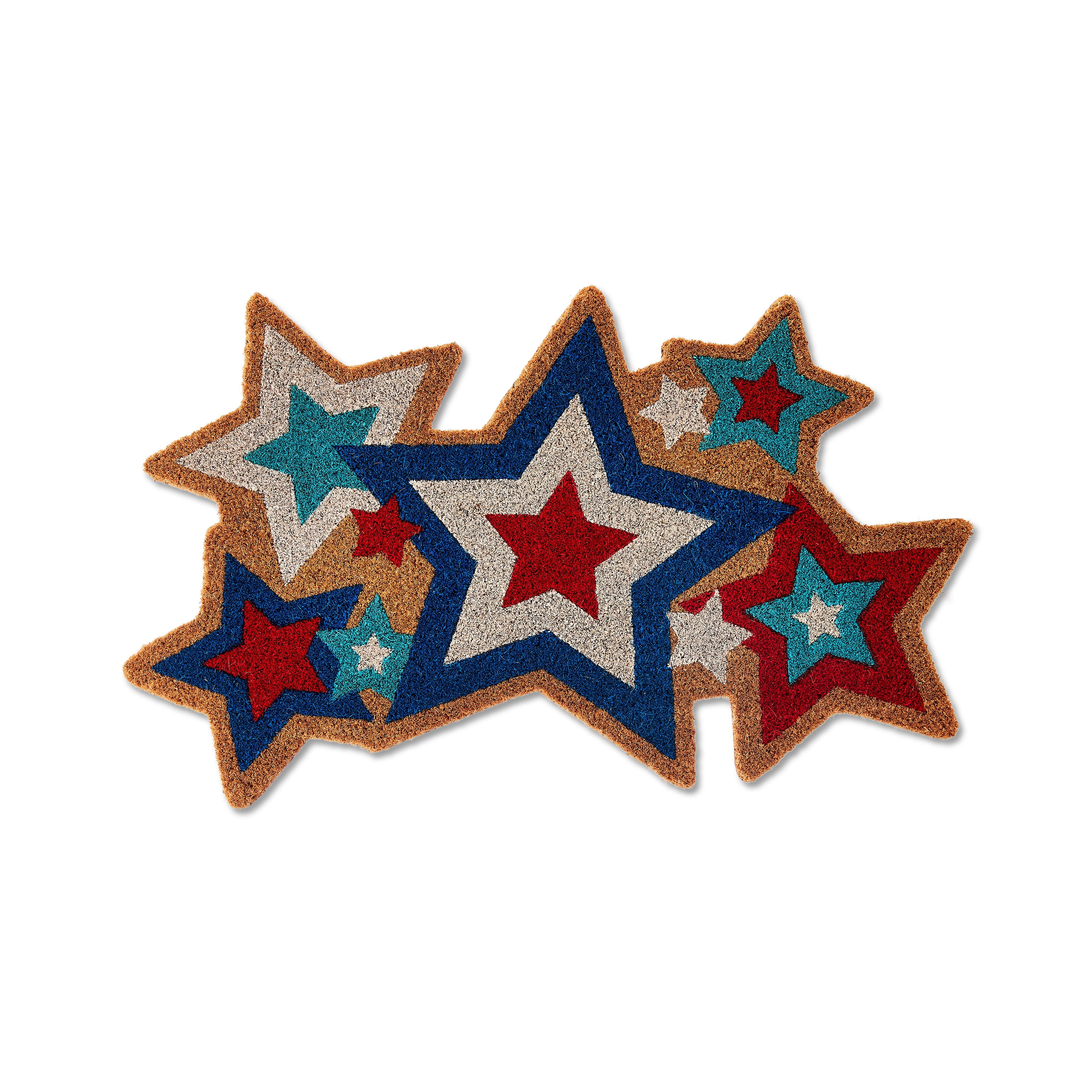 4th of July, Patriotic Star Coir Rug, Red/White/Blue, 18" x 30", by Way To Celebrate