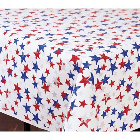 Patriotic Stars 50' x 40" Plastic Banquet Roll
