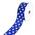 thumbnail image 1 of Patriotic Stars Satin Wired Ribbon, 1-1/2-Inch, 10-Yard - Royal Blue, 1 of 1