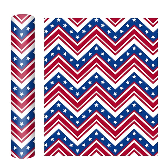 Patriotic Stars and Stripes Pattern Heat Transfer Vinyl - 10" x 12" Decorative Patriotic Print Sheet for DIY T-Shirts, Crafts, and Holiday Decorations