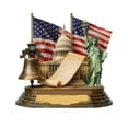 thumbnail image 1 of Patriotic Statue of Liberty Figurine with Us Capitol and Liberty Bell Design, Wooden Base, for Home Office Desk, 4Th of July Table Decoration, 1 of 3