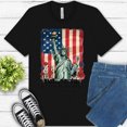 thumbnail image 1 of Patriotic Statue of Liberty Graphic T-Shirt, Adult Unisex Short Sleeve Tee, Black, S, 1 of 6