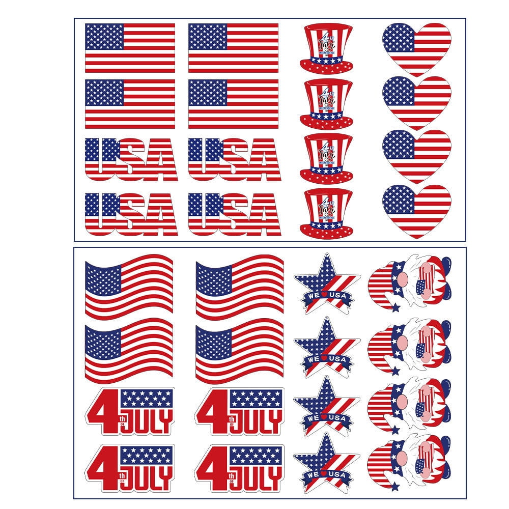 Patriotic Stickers American Flag Stickers Independence Day Decor Star ...