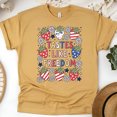 thumbnail image 1 of Patriotic Strawberry Shirt – Tastes Like Freedom Graphic Tee, Gold, Size L, 1 of 6