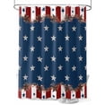 thumbnail image 1 of Patriotic Stripe Stars Shower Curtain, Farmhouse Country Bathroom Decor Curtains Set with Hooks, Red White and Blue Waterproof Fabric Home Accessories， 72X 96 Inch Extra Long, 1 of 6
