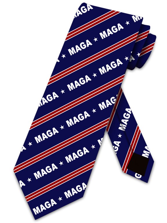 Patriotic Stripe Tie MAGA Neckties Trump Ties Republican Necktie by Three Rooker