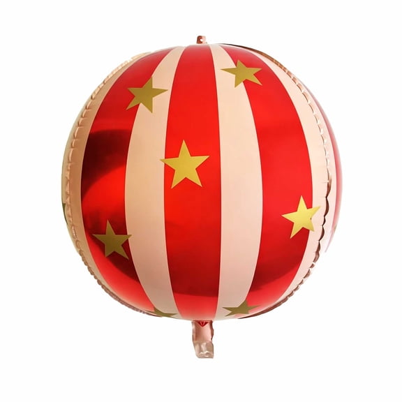 Patriotic Striped Star Foil Balloon, 22 Inch Fourth of July Party Decoration, Self-Sealing Metallic Balloon for Indoor Outdoor Photo Booth and Parade Gift