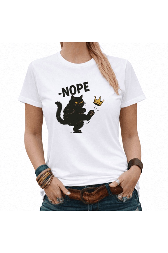 Patriotic Subway Cat with Headphones Graphic Tees Women's Funny Cat Tshirt Tops S-5XL