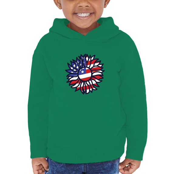 Patriotic Sunflower Bold Lineart Hoodie Toddler -Image by Shutterstock, 2 Toddler