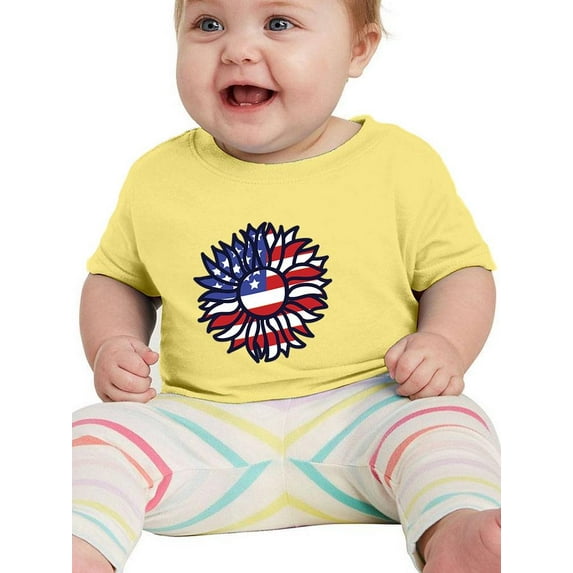 Patriotic Sunflower Bold Lineart T-Shirt Infant -Image by Shutterstock, 6 Months