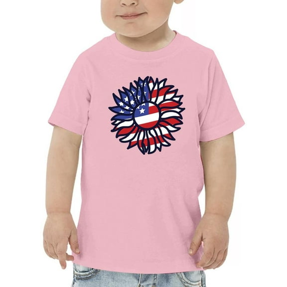 Patriotic Sunflower Bold Lineart T-Shirt Toddler -Image by Shutterstock, 4 Toddler