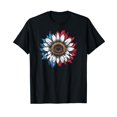 thumbnail image 1 of Patriotic Sunflower - Red White Blue American 4th of July T-Shirt, 1 of 5