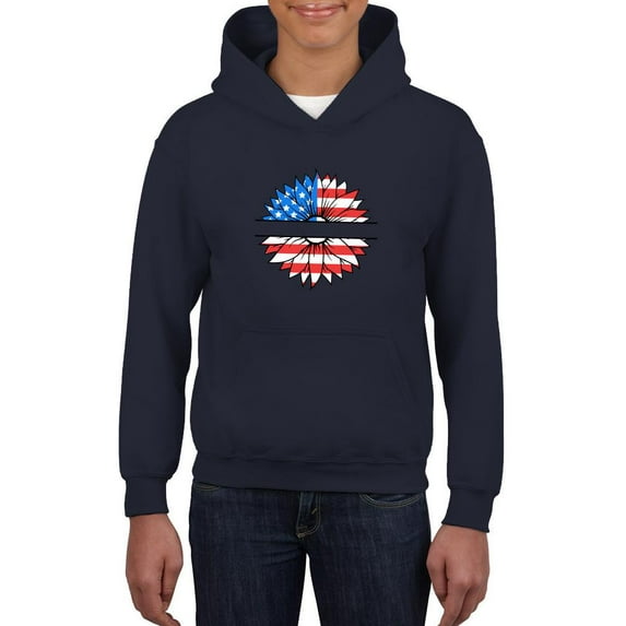 Patriotic Sunflower Usa Hoodie Juniors -Image by Shutterstock, x-Large