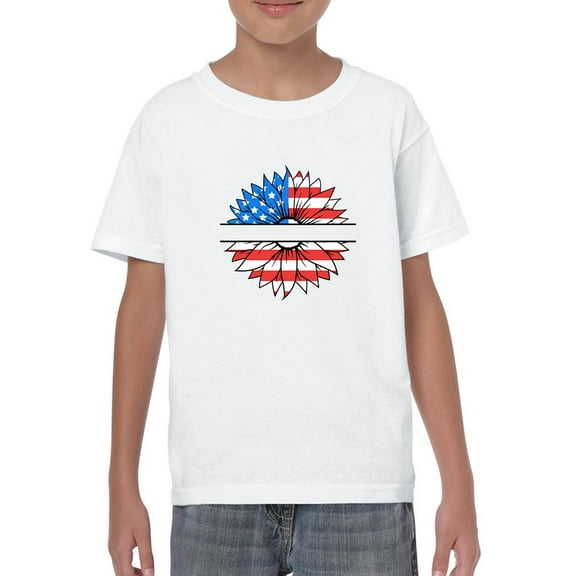 Patriotic Sunflower Usa T-Shirt Juniors -Image by Shutterstock,  Small
