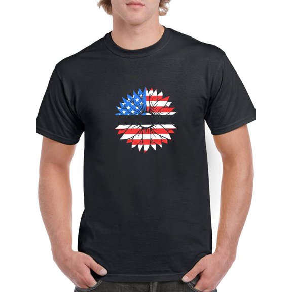 Patriotic Sunflower Usa T-Shirt Men -Image by Shutterstock, Male Medium