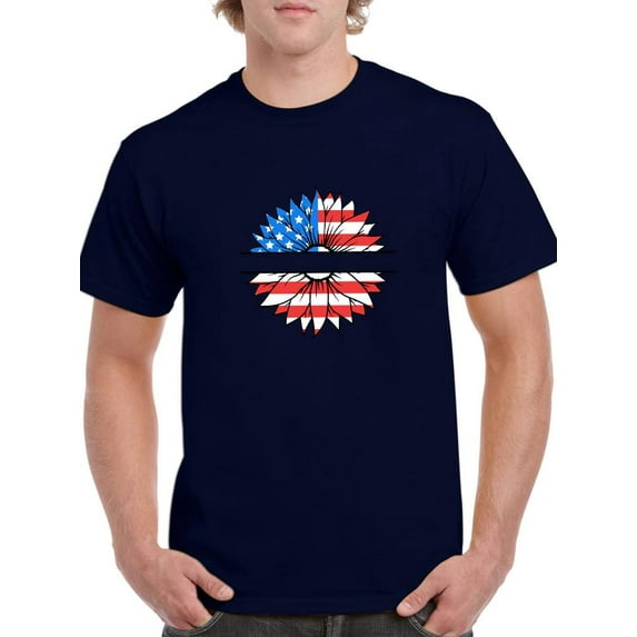 Patriotic Sunflower Usa T-Shirt Men -Image by Shutterstock, Male XX-Large