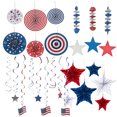thumbnail image 1 of Patriotic Super Hanging Decorations Kit Bulk 60 Pc, 1 of 2