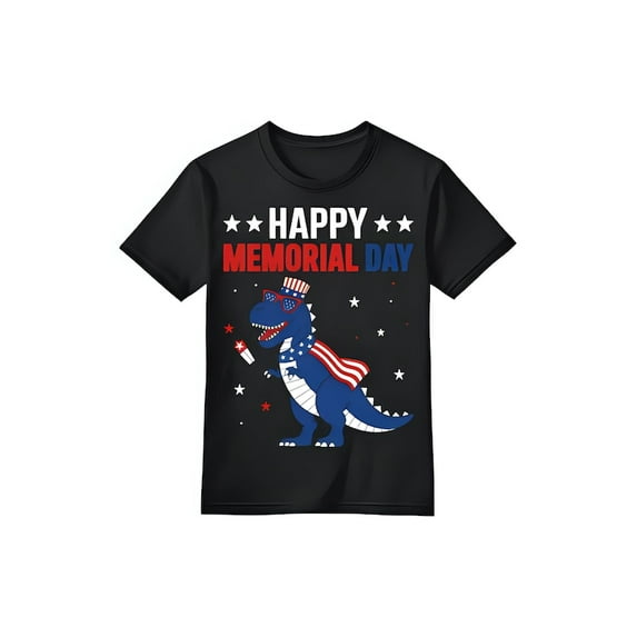 Patriotic T-Rex T-Shirt, Dinosaur American Flag Design, 4th of July Sublimation Graphic Shirt