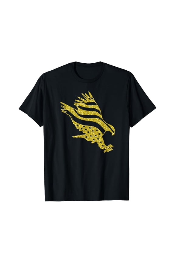 Patriotic T-Shirt Golden American Eagle Men Gift