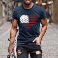 thumbnail image 1 of Patriotic T Shirt Men, American Flag Print Short Sleeve Round Neck Cotton T-Shirt, for 4th of July Independence Day Celebration and Casual Wear, 1 of 5