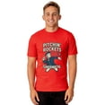 thumbnail image 1 of Patriotic T-Shirt Men's George Washington Pitchin' Rockets Since 1776 Adult USA Tee, 1 of 5