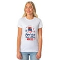 thumbnail image 1 of Patriotic T-Shirt Women's America Runs On Mom Fuel USA Adult Novelty Tee, 1 of 5
