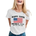 thumbnail image 1 of Patriotic T-Shirts for Women's 250th Anniversary 4th of July Graphic Casual T Shirt Printed With The For The 250th Anniversary Of The Founding Of The States (July 4th) Top White L, 1 of 4