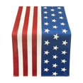 thumbnail image 1 of Patriotic Table Runner 33 x 229 cm American Flag Inspired Star Striped Pattern for Dining Kitchen Parties Events, 1 of 5