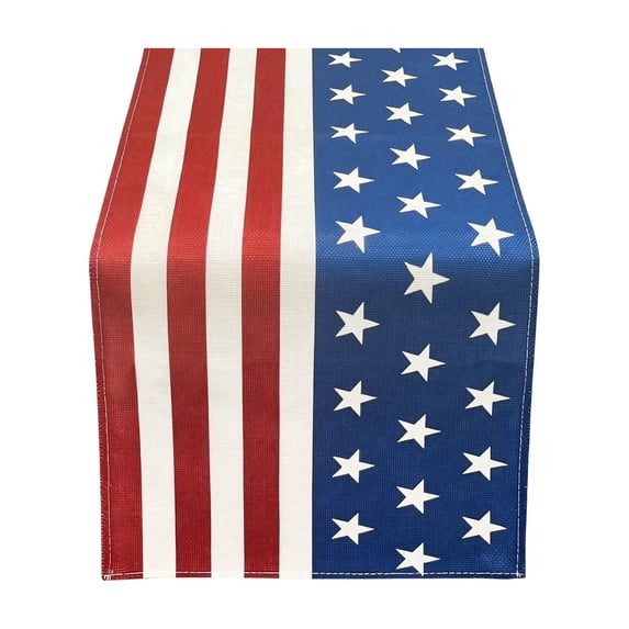 Patriotic Table Runner 33 x 229 cm American Flag Inspired Star Striped Pattern for Dining Kitchen Parties Events