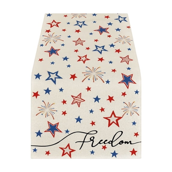 Patriotic Table Runner 33 x 229 cm American Flag Inspired Star Striped Pattern for Dining Kitchen Parties Events