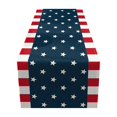 thumbnail image 1 of Patriotic Table Runner 33 x 229 cm American Flag Inspired Star Striped Pattern for Dining Kitchen Parties Events, 1 of 5