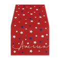 thumbnail image 1 of Patriotic Table Runner 33 x 229 cm American Flag Inspired Star Striped Pattern for Dining Kitchen Parties Events, 1 of 5