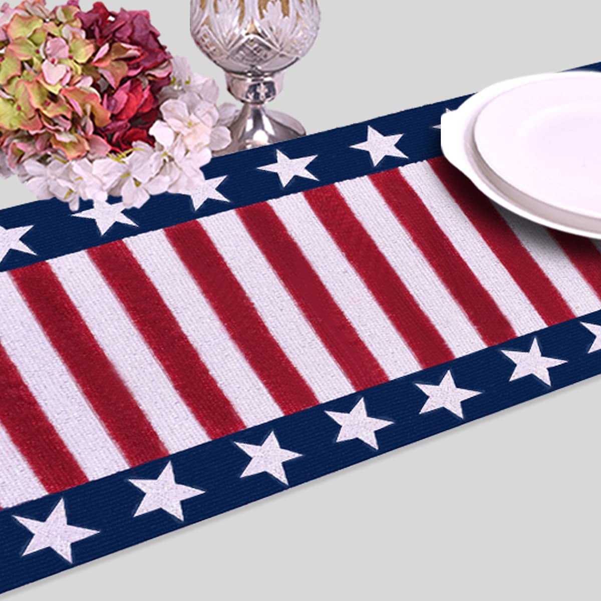 Patriotic Table Runner 4th of July American Flag Freedom Stars Independence and Memorial Day