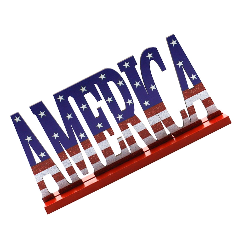 Patriotic Table Wooden Sign Memorial Day Table Decor Wooden Table