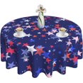 thumbnail image 1 of Patriotic Tablecloth Red White and Blue 4th of July Tablecloth Star Round Tablecloth 60 Inch Washable, for Independence Day Parties Picnic Dining Room Table Decor, 1 of 1