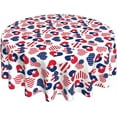thumbnail image 1 of Patriotic Tablecloth Red White and Blue Tablecloth Love Round Tablecloth 60 Inch Washable Reusable for 4th of July Tablecloth Parties Dinner Picnic Dining Kitchen Decor, 1 of 6