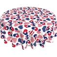 thumbnail image 1 of Patriotic Tablecloth Red White and Blue Tablecloth Love Round Tablecloth 60 Inch Washable Reusable for 4th of July Tablecloth Parties Dinner Picnic Dining Kitchen Decor, 1 of 5