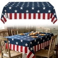 thumbnail image 1 of Patriotic Tablecloths 4th of July Decorations 55"x71" Red White and Blue Tablecloth for Memorial Day Independent Day Rectangle Table Cloth for 250 America Anniversary USA Patriotic Party Supplies, 1 of 9