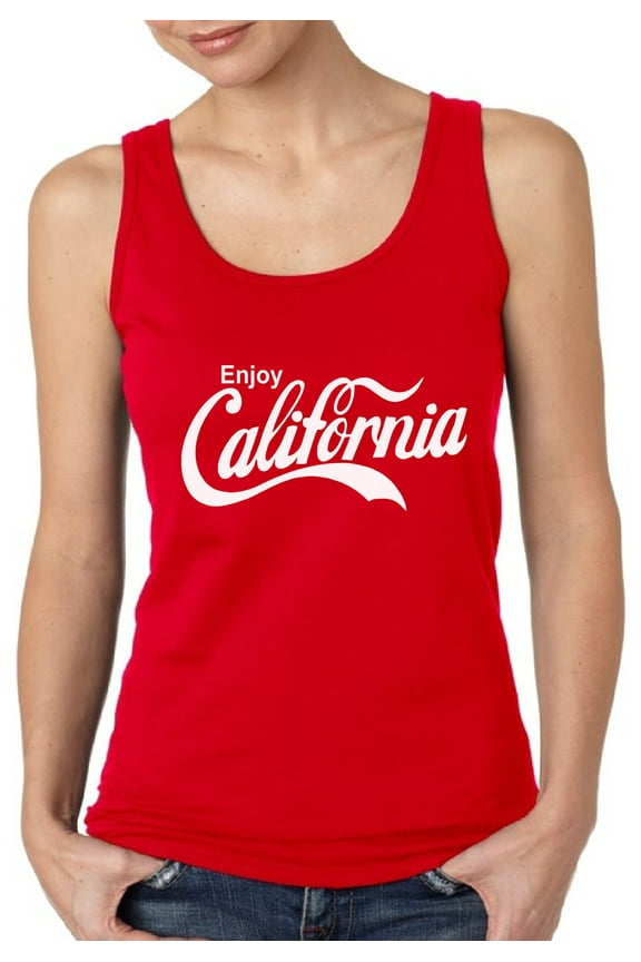Patriotic Tank Top for Women California Enjoy White - S M L XL 2XL Cali Graphic Tee - California USA State Tee Top Gift