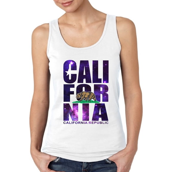 Patriotic Tank Top for Women California Galaxy - S M L XL 2XL Cali Graphic Tee - California USA State Tee Top Gift