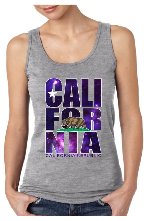 Patriotic Tank Top for Women California Galaxy - S M L XL 2XL Cali Graphic Tee - California USA State Tee Top Gift