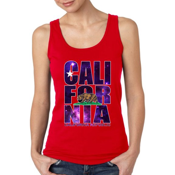 Patriotic Tank Top for Women California Galaxy - S M L XL 2XL Cali Graphic Tee - California USA State Tee Top Gift