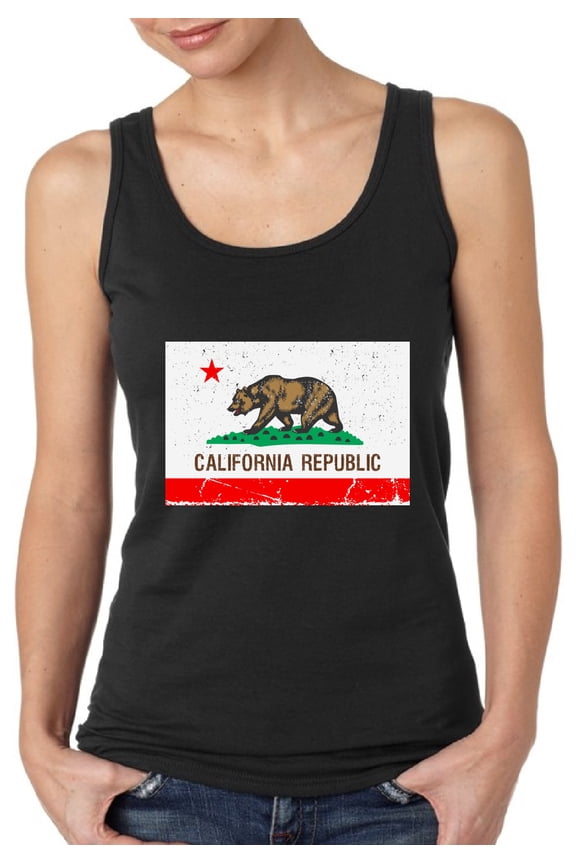 Patriotic Tank Top for Women California Republic Flag - S M L XL 2XL Cali Graphic Tee - California USA State Tee Top Gift